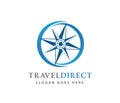 Compass wind rose travel adventure direction navigation logo design Royalty Free Stock Photo