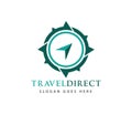 Compass wind rose travel adventure direction navigation logo design Royalty Free Stock Photo