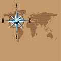 Compass and world map Royalty Free Stock Photo