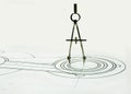 Compasses on the drawing