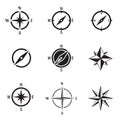 Compasses icons set