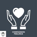 Compassion Feelings Glyph Vector Icon. Royalty Free Stock Photo