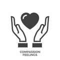 Compassion Feelings Glyph Vector Icon. Royalty Free Stock Photo