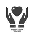 Compassion Feelings Glyph Vector Icon. Royalty Free Stock Photo