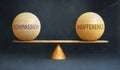 Compassion and Indifference in balance - a metaphor showing the importance of two aspects of life staying in equilibrium