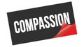 COMPASSION text on black red sticker stamp