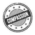 COMPASSION text written on black grungy round stamp