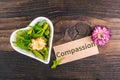 Compassion word on card Royalty Free Stock Photo