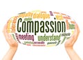 Compassion word cloud hand sphere concept Royalty Free Stock Photo