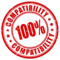 Compatibility guarantee stamp on white background