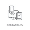 compatibility linear icon. Modern outline compatibility logo con Royalty Free Stock Photo
