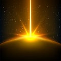 Yellow Rays rising with space background, Vector illustration Royalty Free Stock Photo