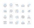 Compatible Colleagues line icons collection. teamwork, harmony, cooperation, collaboration, unity, understanding