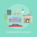 Compatible Furniture in Modern Design Living Room