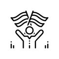 Black line icon for Compatriot, indigenous and people