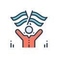 Color illustration icon for Compatriot, indigenous and people Royalty Free Stock Photo