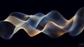Abstract Digital Waveform Background with Glowing Particle Mesh. Dynamic Data Flow and Technology Visualization Royalty Free Stock Photo