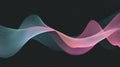 Abstract Dynamic Flowing Wave Lines on Dark Background. Modern Digital Sound Wave Design with Neon Teal and Pink Gradient Colors Royalty Free Stock Photo