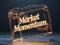 Market Momentum 3D Display with Candlestick Chart Royalty Free Stock Photo