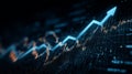 A compelling digital visualization showcasing a bold blue arrow pointing upward on a financial graph, symbolizing strong business Royalty Free Stock Photo
