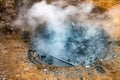 Iceland Geothermal Activity: Close-Up of Mud Volcano Eruption Royalty Free Stock Photo