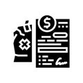 compensation broken or lost parcel glyph icon vector illustration Royalty Free Stock Photo