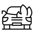 Compensation car fire icon, outline style