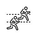 Black line icon for Compete, race and game Royalty Free Stock Photo