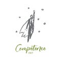 Competence, business, work, task, success concept. Hand drawn isolated vector.