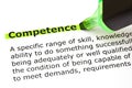 Competence highlighted in green