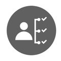 Competence, responsibility icon. Gray vector graphics