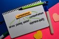 Competence on sticky note with keywords isolated on office desk. Chart or mechanism concept Royalty Free Stock Photo