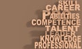 Competence theme words cloud. Concept of business