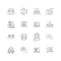 Competency enhancement line icons collection. Development, Skills, Performance, Learning, Advancement, Proficiency