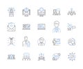 Competency mapping line icons collection. Skills, Knowledge, Abilities, Proficiency, Assessment, Evaluation
