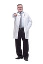 competent doctor in a white coat. isolated on a white