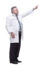 competent doctor in a white coat. isolated on a white