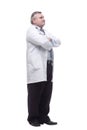 competent doctor in a white coat. isolated on a white