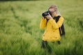 Competent photographer taking pictures of amazing nature