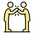 Competition arm wrestle icon color outline vector