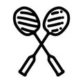 competition badminton line icon vector illustration