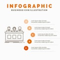 competition, contest, expert, judge, jury Infographics Template for Website and Presentation. Line Gray icon with Orange Royalty Free Stock Photo