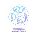 Competition among crops blue gradient concept icon Royalty Free Stock Photo