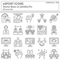 Competition eSport Gaming Icon Set, Icons Collection of Competitive Tournament Digital Game for e-Sport Symbol. Teamwork Gamers