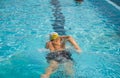 Competition front crawl race pool swimmer Royalty Free Stock Photo