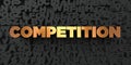 Competition - Gold text on black background - 3D rendered royalty free stock picture