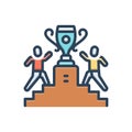 Color illustration icon for Competition, contest and trophy