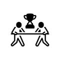 Black solid icon for Competition, rivalry and trophy Royalty Free Stock Photo