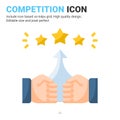 Competition icon vector with flat color style isolated on white background. Vector illustration rivalry, rival sign symbol icon Royalty Free Stock Photo