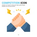 Competition icon vector with flat color style isolated on white background. Vector illustration rivalry sign symbol icon concept Royalty Free Stock Photo